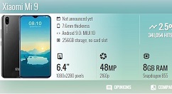 小米9全配置信息曝光：整体屏占比很高