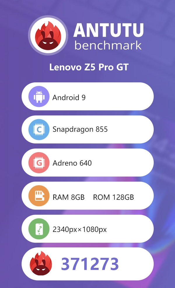 联想Z5 Pro GT 855版安兔兔跑分结果曝光