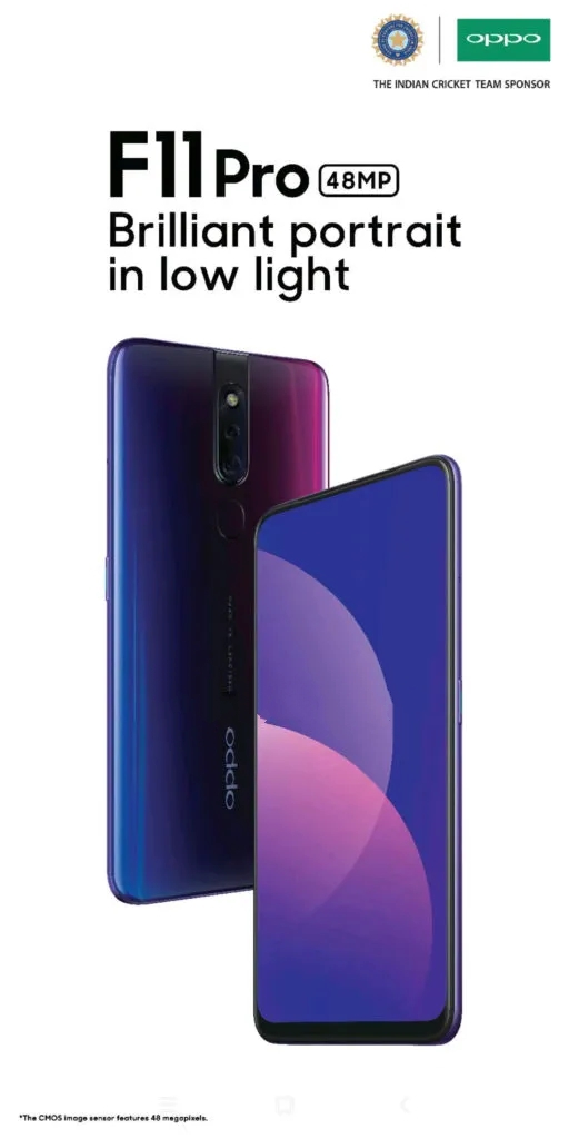 OPPO F11 Pro官宣：配备4800万像素摄像头