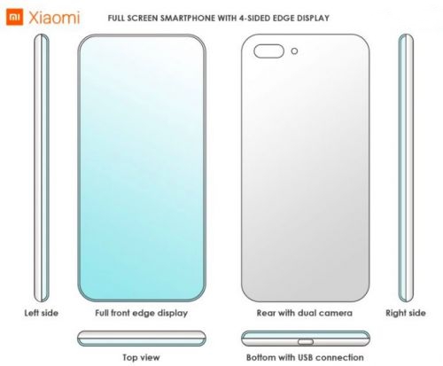 小米外观设计新专利曝光：展示四曲面智能手机