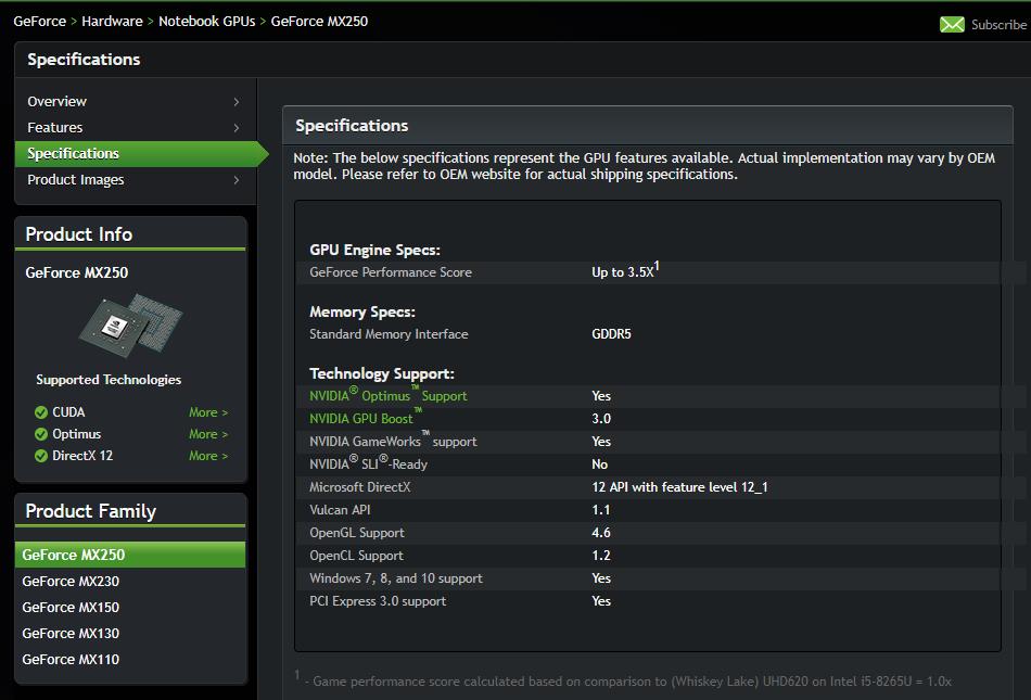 MX250、MX230已正式亮相英伟达官网