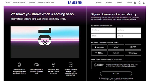 三星已正式开启S10系列机型的预售活动