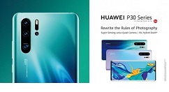 华为P30系列亮相新加坡官网：水滴屏