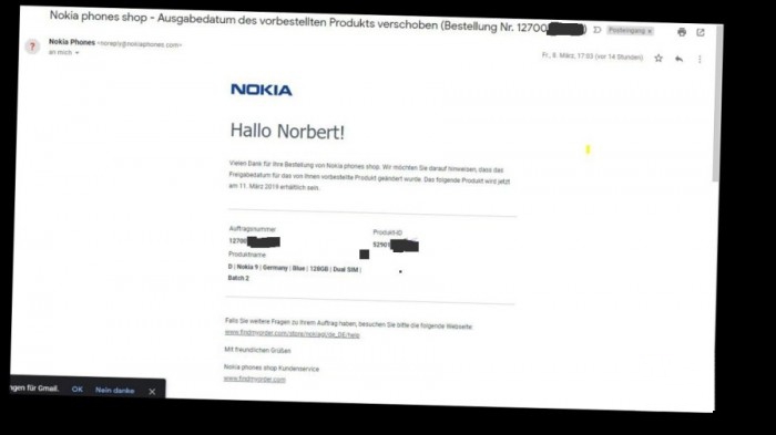 Nokia 9 PureView手机将于3月11日交付
