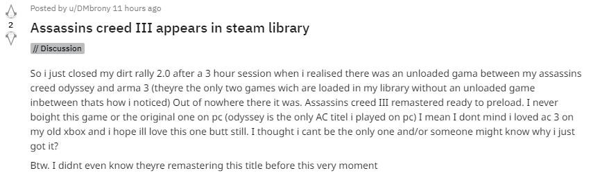 《刺客信条3：重制版》已亮相育碧商城：开启预售