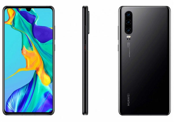 华为P30系列黑色版渲染图被曝：上下削平处理