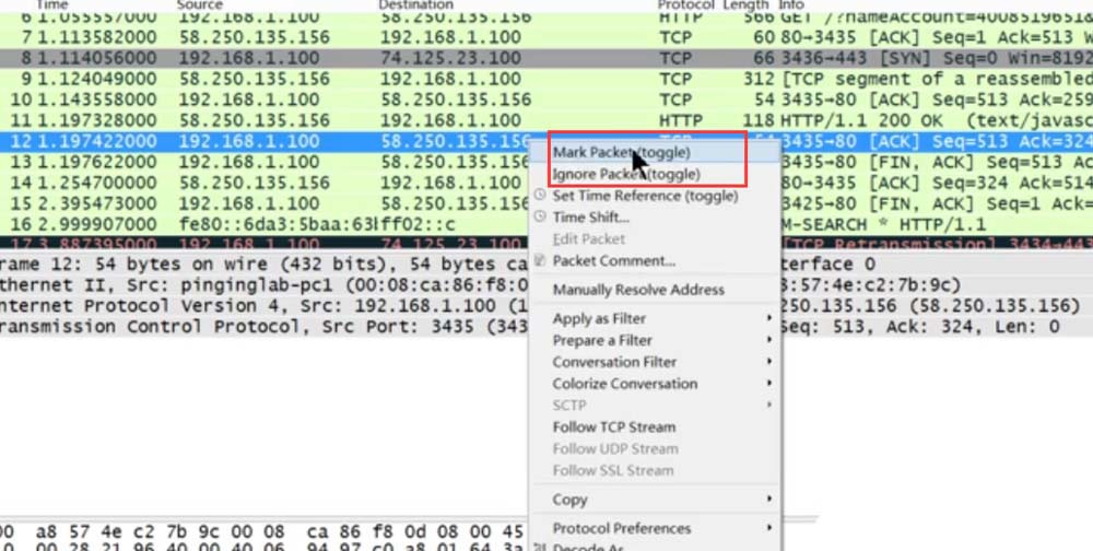 Wireshark设置协议颜色的操作流程
