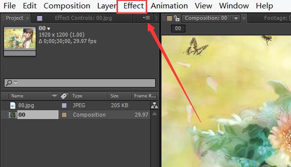 ae给图片制作动感效果的详细操作