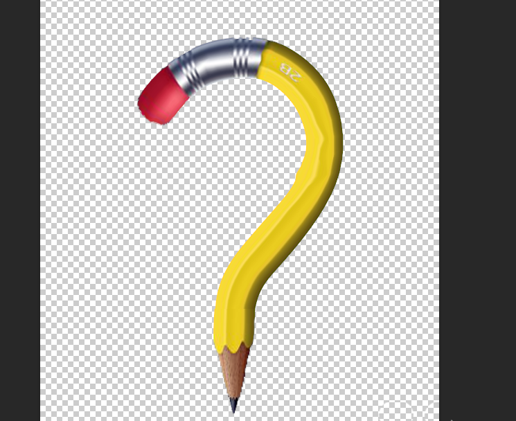 ps制作铅笔样式创意问号的图文操作