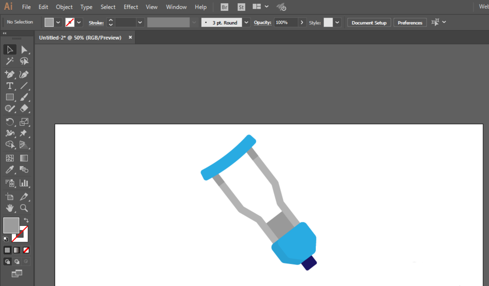 ai绘制医院拐杖logo的图文操作