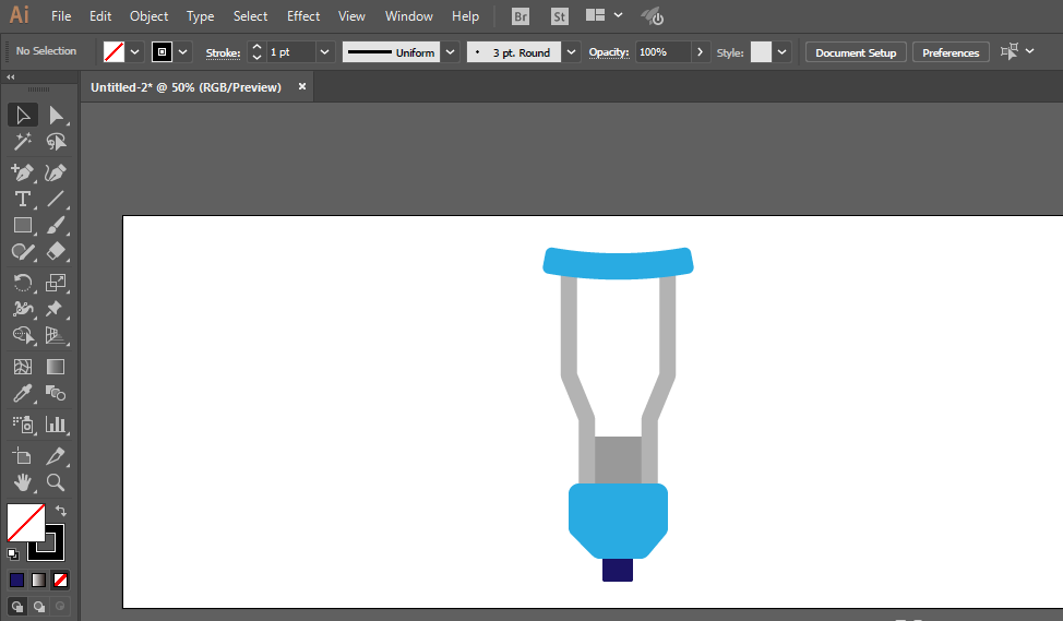 ai绘制医院拐杖logo的图文操作