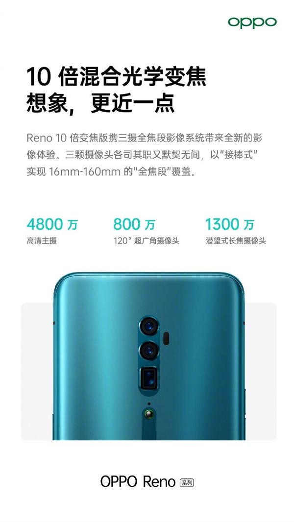 OPPO Reno新机亮相官网：三种配色