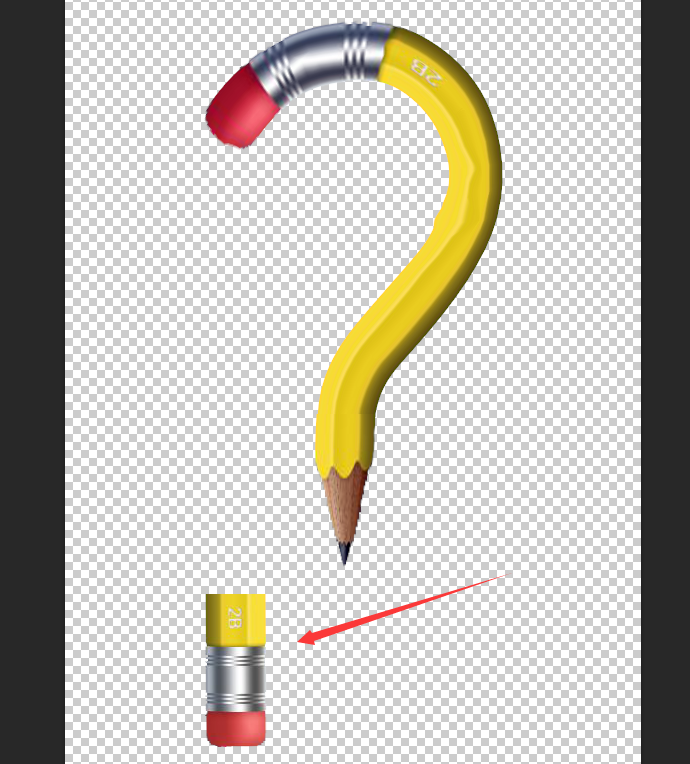 ps制作铅笔样式创意问号的图文操作