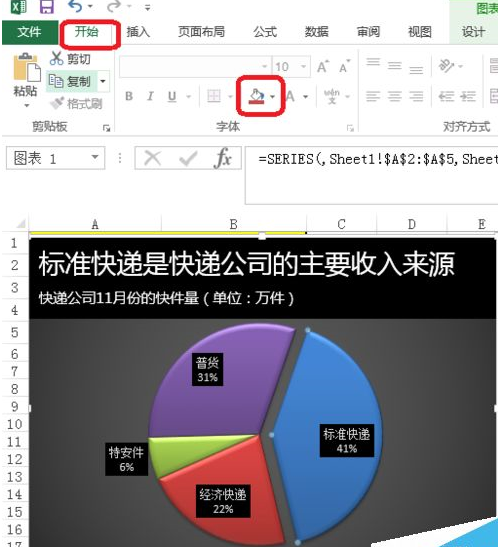 Excel为图表配色的操作流程