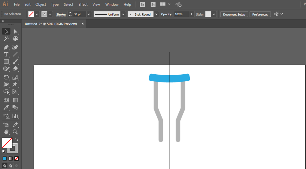 ai绘制医院拐杖logo的图文操作