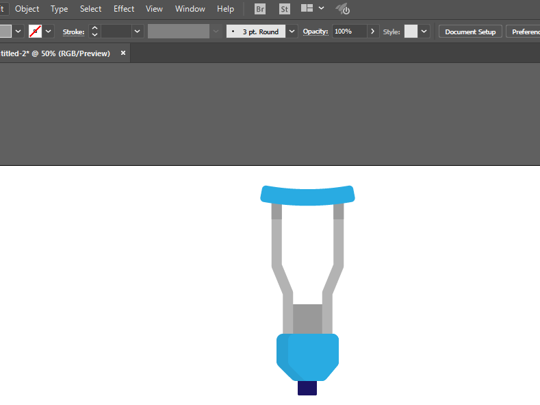 ai绘制医院拐杖logo的图文操作
