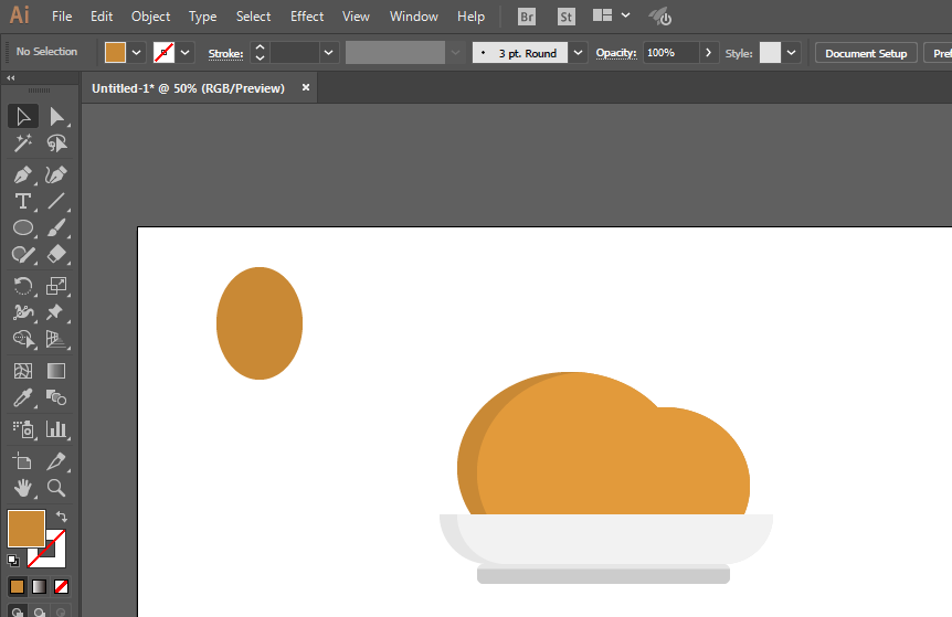 ai做出一盘烤鸡图标的操作流程