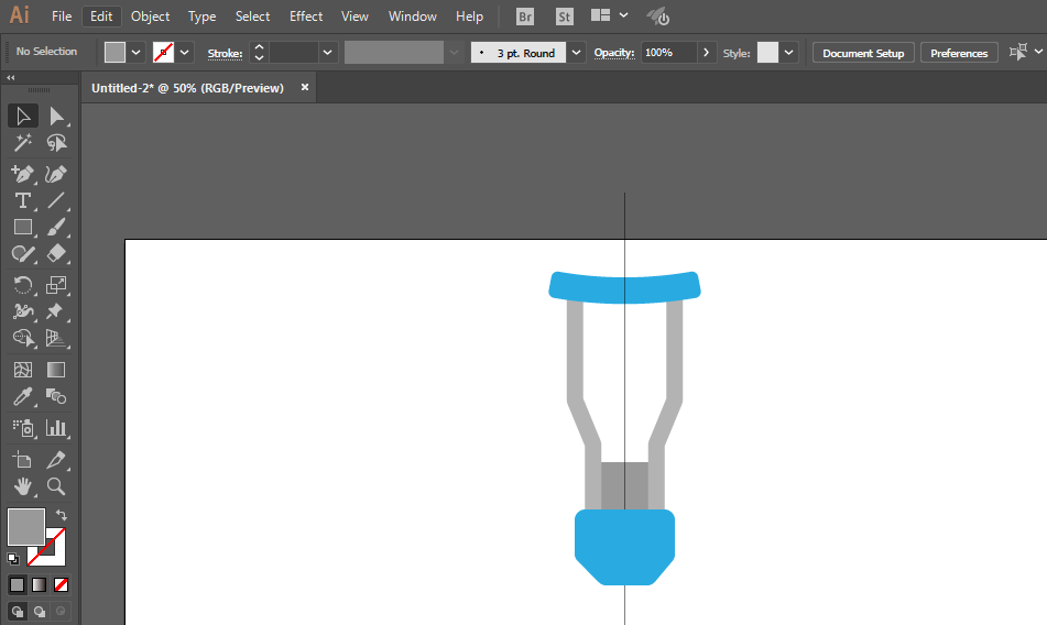 ai绘制医院拐杖logo的图文操作