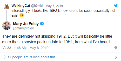 Windows 10 19H2可能是个“大补丁”