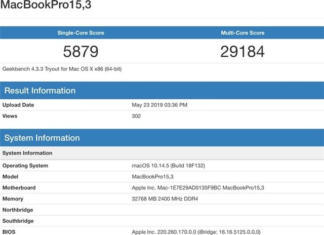 新8核MacBook Pro登录Geekbench：多核成绩赞！