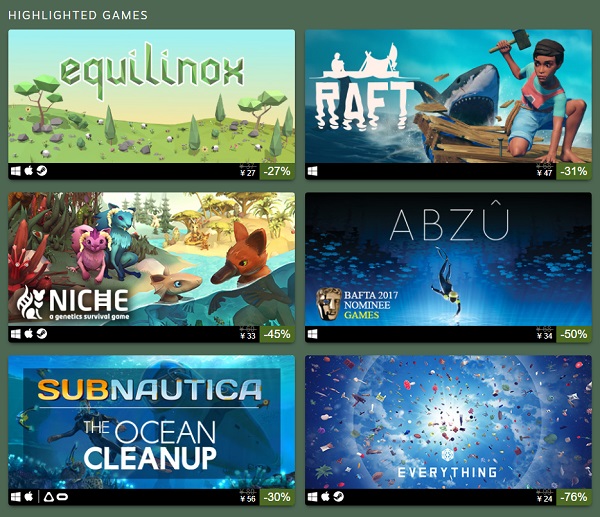 回归大自然 steam“世界环境日”开启促销