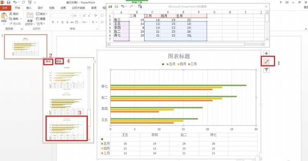 PPT绘制条形统计图表的基础操作