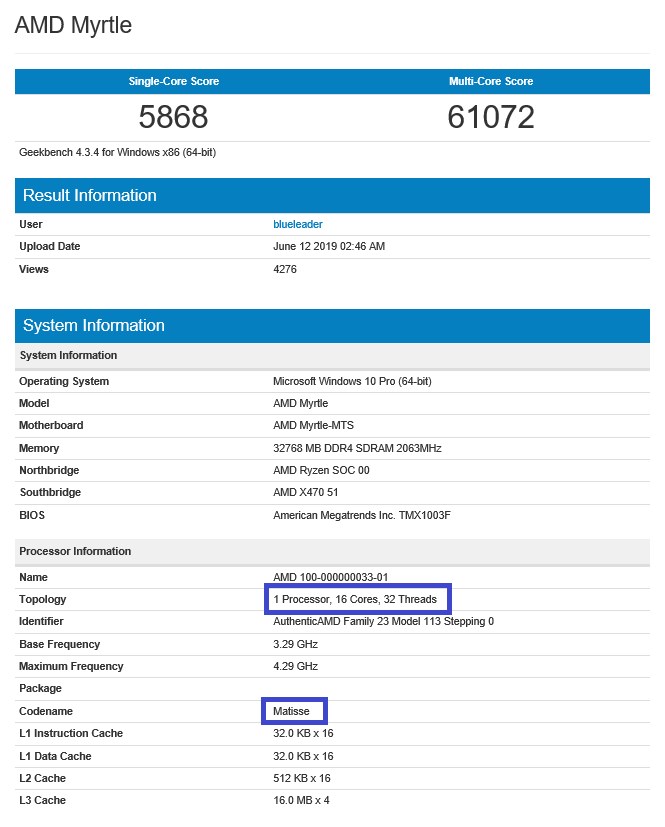 AMD R9 3950X跑分出现在Geekbench：单核5868分