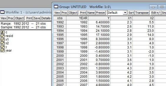 Eviews建立数据的操作方法