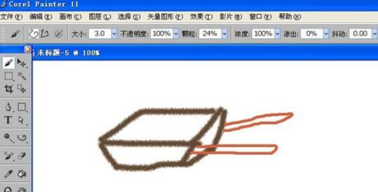 painter中碳笔绘图工具使用方法