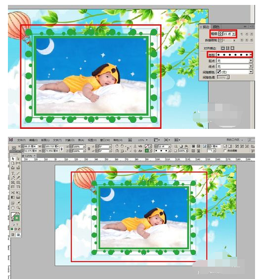 Adobe Indesign cs6制作可爱的圆点相框的操作教程