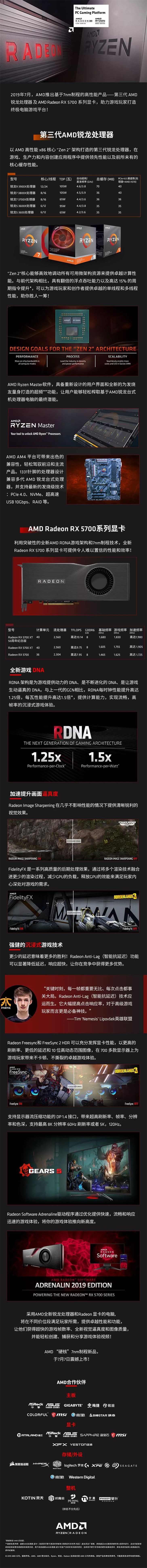 AMD RX 5700系列显卡开售：高性能