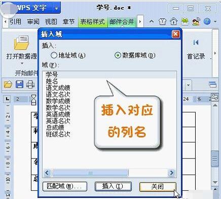 WPS Office2012中邮件合并功能的具体操作步骤