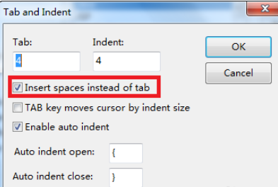 EditPlus中设置Tab用空格替换的操作过程