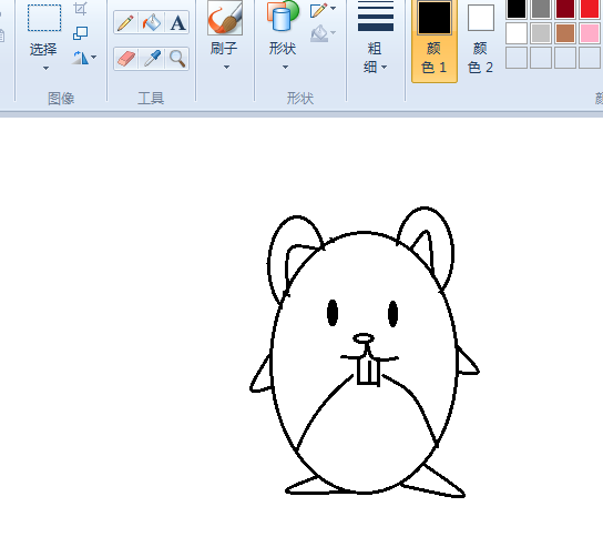 画图工具绘制小老鼠图像的详细步骤