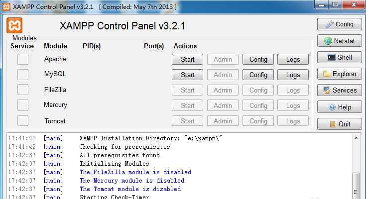 XAMPP软件的使用操作步骤