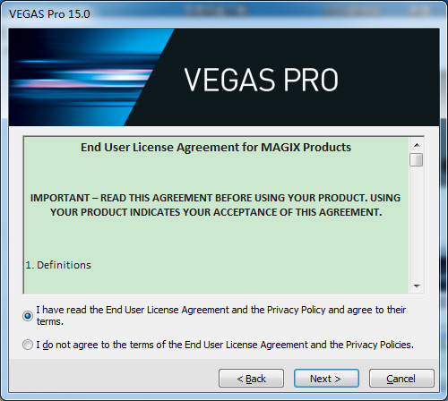 Vegas Pro 15安装的详细步骤