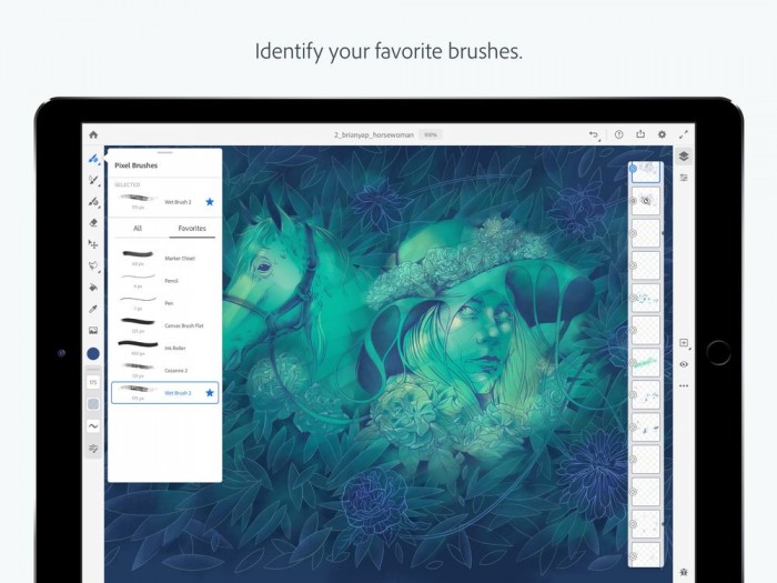 iPad端Adobe Fresco上线：提供数千种笔刷