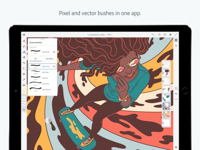 iPad端Adobe Fresco上线：提供数千种笔刷