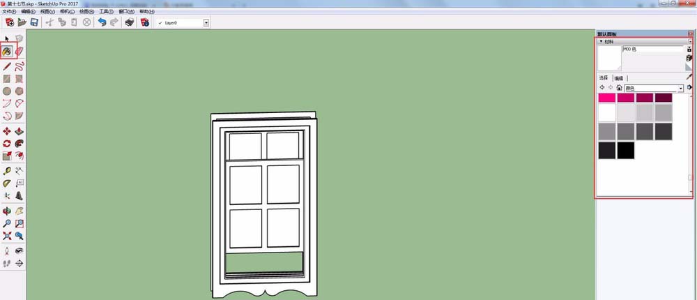 草图大师(SketchUp)制作一个漂亮玻璃门的操作教程