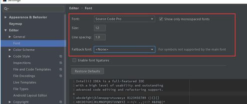 intellij idea设置字体大小的操作方法