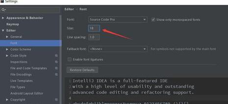 intellij idea设置字体大小的操作方法