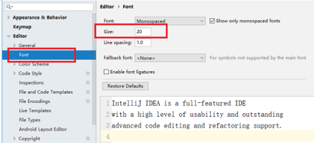 intellij idea调整代码字体大小的操作步骤