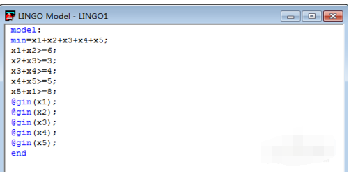 lingo求解整数规划的操作方法
