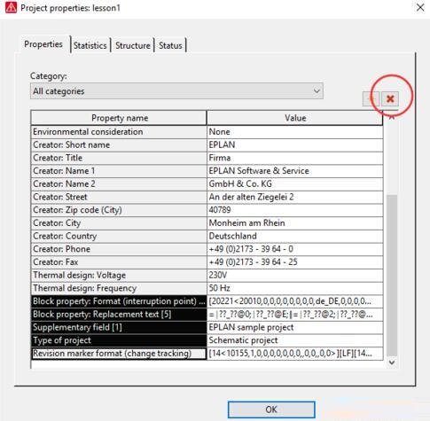 Eplan将项目属性删除的操作方法
