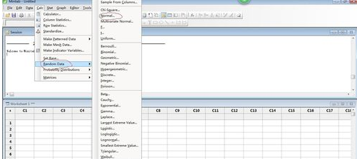 minitab生成正态随机数据的详细工具