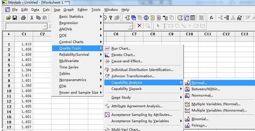 minitab计算一个零件的CPK的操作过程