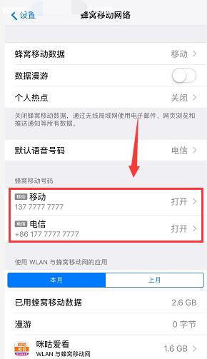 iPhoneXR中设置双卡标签的详细步骤