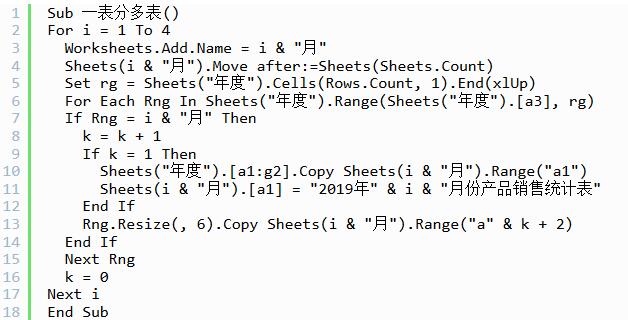 Visual Basic把年表分成四份季度表的操作方法