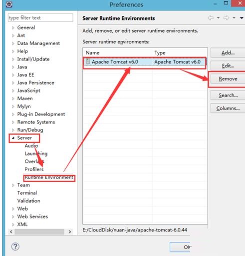 eclipse删除tomcat6.0/7.0/8.0后不能再次添加的解决方法