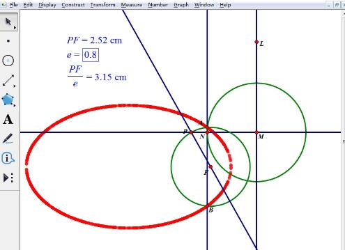 几何画板使用椭圆第二定义使用方法